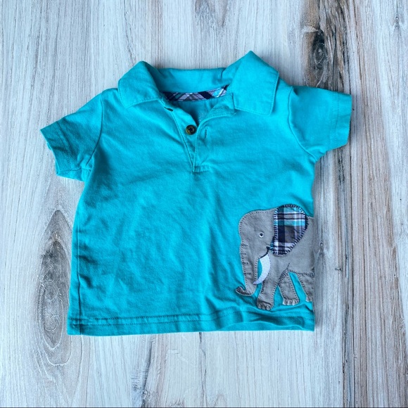 Carter's 2-Piece Short Set - Plaid Elephant 6M - Picture 2 of 5